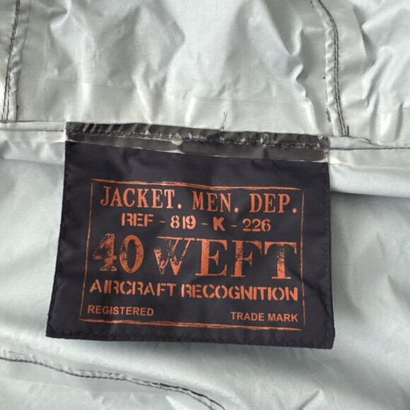 40WEFT Men's Jacket Aircraft Recognition Blue Size M - Picture 7 of 8
